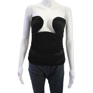 Pixie Market Womens Black Sleeveless Zip Top Size S